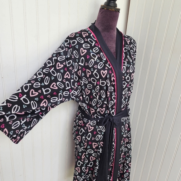 BEBE Sleepwear Women's Soft Jersey Stretch Black Pink Pajama Plus Size 2X - Picture 9 of 15